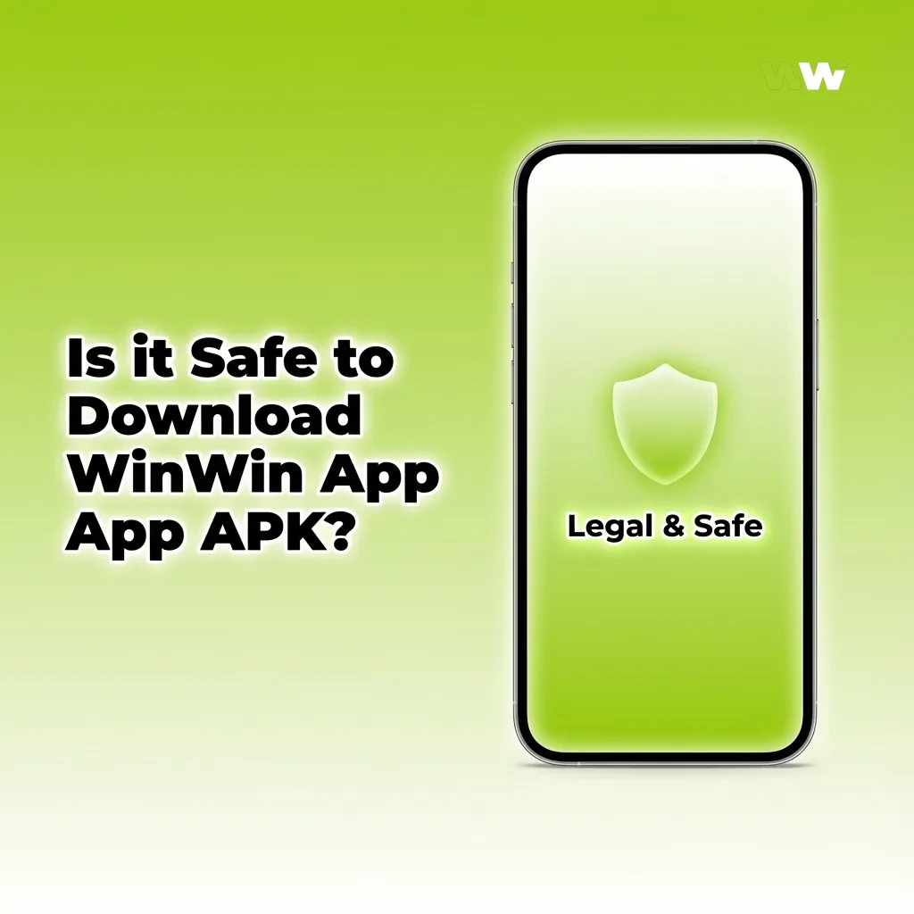 Phone screen showing WinWin betting app with security icons and Curacao eGaming licence badge indicating safe, encrypted use